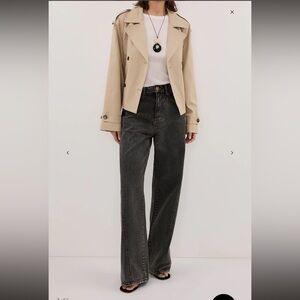 DISSH CARSON WASHED BLACK TALL WIDE LEG JEAN